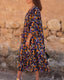 Nathalie | Retro print V-neck dress
