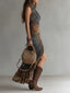 Elena | Long One Shoulder Printed Dress