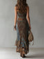Elena | Long One Shoulder Printed Dress