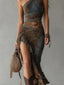 Elena | Long One Shoulder Printed Dress