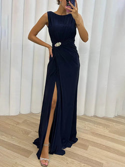 Davina | Pleated Maxi Evening Dress