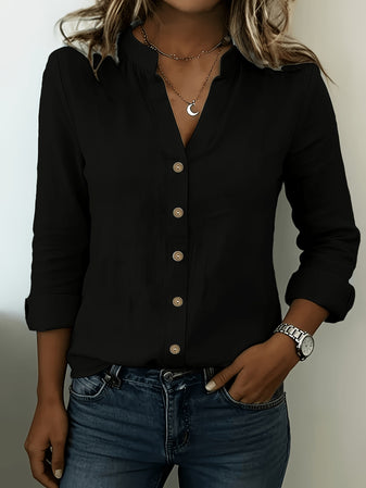 Olivia | V-Neck Long Sleeved Blouse