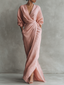 Tillie | Pink Minimalist Maxi Dress with V-Neck