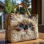 Artisanal Bag - White Cat with Blue Eyes