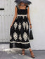 Valentina - Chic Square Neck Sleeveless Printed Beach Dress