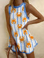 Unique Crab Love Printed Sleeveless Mini Dress