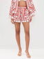 Unique Floral Print Wide Sleeve Shirt and Elastic Waist Pocketed Shorts Set