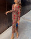 Celestine | Elegant Dress with Vintage Print and Long Sleeves