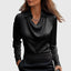 Kelly | Blouse with luxurious shine and pleated neck