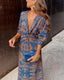 Celestine | Elegant Dress with Vintage Print and Long Sleeves