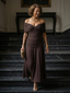 Calen | Off Shoulder Flow Midi Dress