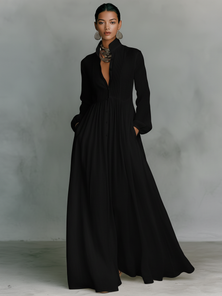 Candice | Maxi Dress in Cotton & Linen with Patchwork