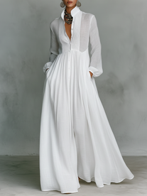 Candice | Maxi Dress in Cotton & Linen with Patchwork