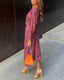 Celestine | Elegant Dress with Vintage Print and Long Sleeves