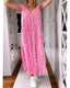 Veronique | Long V-neck dress in short sleeves