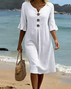 Isabella | Elegant Button Dress