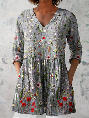 Lana | Long V-Neck Blouse