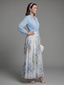 Augusta | V Neck Sheer Bodice Floral Maxi Dress