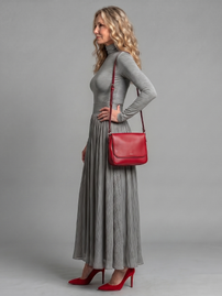 Lana | Long Sleeve Turtleneck Defined Waist Midi Dress