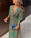 Celestine | Elegant Dress with Vintage Print and Long Sleeves