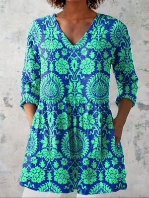 Beatrix | Long V-Neck Blouse