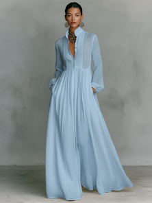 Candice | Maxi Dress in Cotton & Linen with Patchwork
