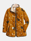 Eira | Black Quilted Jacket with Cat Pattern