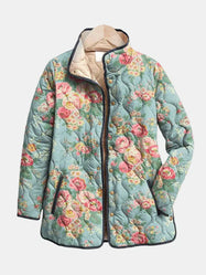Elara | Quilted Printed Flower Jacket