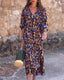 Nathalie | Retro print V-neck dress