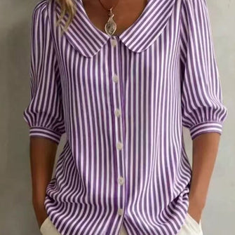 Elizabeth | Elegant Striped Blouse