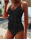 Leta | Solid Swimsuit with Decorative Ruffles