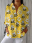 Margaret | Floral Bee Print Blouse