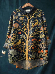 Victoire | Women’s Ornamental Tree Print Casual Shirt