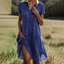 Azalea - Loose V-Neck Short Sleeve Printed Dress