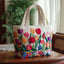 Quilted Tote Bag - Tulip Garden