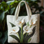 Artisanal Quilted Bag - White Lilies