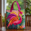 Quilted Tote Bag - Rainbow Flamingo