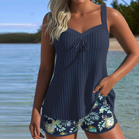 Carla | Striped Swimsuit with Beach Shorts