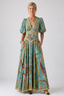 Amelia | Airy maxi dress with puff sleeves and V-neck