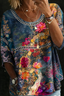 Sandra | Vintage Floral Denim Blouse