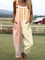 Gail - Women's Holiday Style Irregular Vertical Stripes Print Casual  Wide Leg Jumpsuit