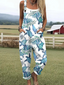 Cora - Women's Holiday Style Turtle Pattern Print Casual Wide Leg Jumpsuit