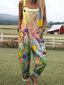Paisley - Women's jumpsuit with vintage floral pattern and art print