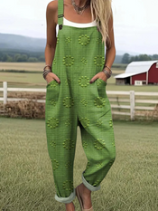 Daisy - Women's jumpsuit with vintage floral pattern and art print