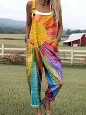 Hope - Women's Modern Art Pattern Print Casual Wide Leg Jumpsuit