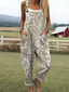 Laney - Women's jumpsuit with vintage floral pattern and art print