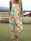 Blanche - Women's Holiday Style Shell Pattern Print Casual Wide Leg Jumpsuit