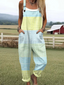Willa - Women's vintage abstract geometric art costume with geometric lines jumpsuit