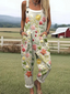 Florence - Women's Retro Elegant Flower Print Casual Wide Leg Jumpsuit