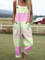 Willa - Women's vintage abstract geometric art costume with geometric lines jumpsuit